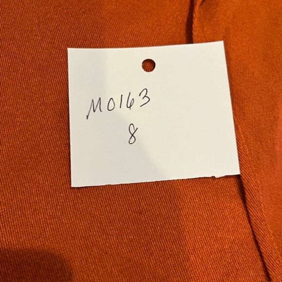 Zero + Maria Cornejo Iro Dress Rusty Orange Shift with Asymmetic Slit Hem Size 8 - Picture 12 of 12